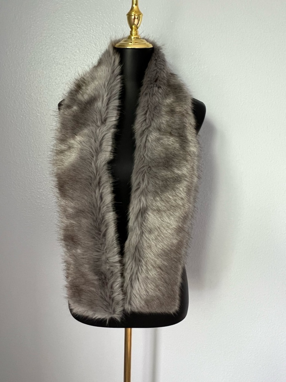 J. Crew Collection Silver-Gray Faux Fur Stole